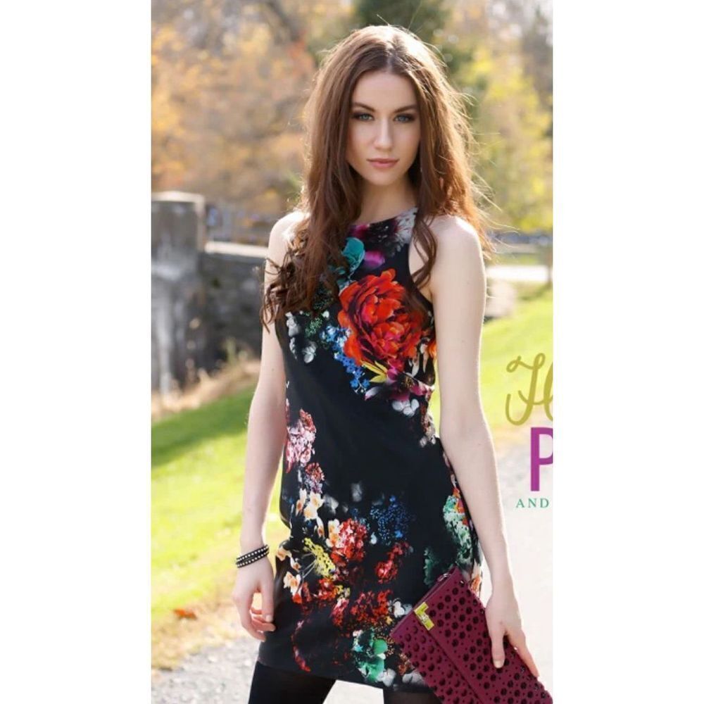 Amanda Uprichard Silk Floral High Neck Sleeveless‎ Mini Dress Size S
